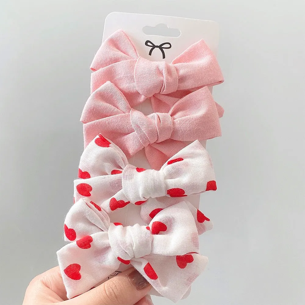 4Pcs/set 2021 New Leopard Print Hair Clips For Cute Girls BB Boutique Hairpins Bowknot Barrettes Headwear Kids Hair Acesssories