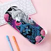 (US Local)Wolf Pattern DIY Diamond Pencil Case Pens Brushes Accessories Travel Pencil Box