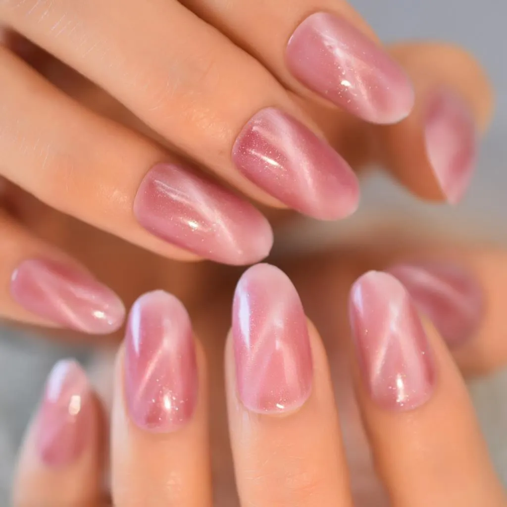 Spots Fashion Full Cover Heart Brand New Short Nails Squoval With Design Glitter Charm kawii Cute Lovely Fingernails Supplies-Nail Inspo