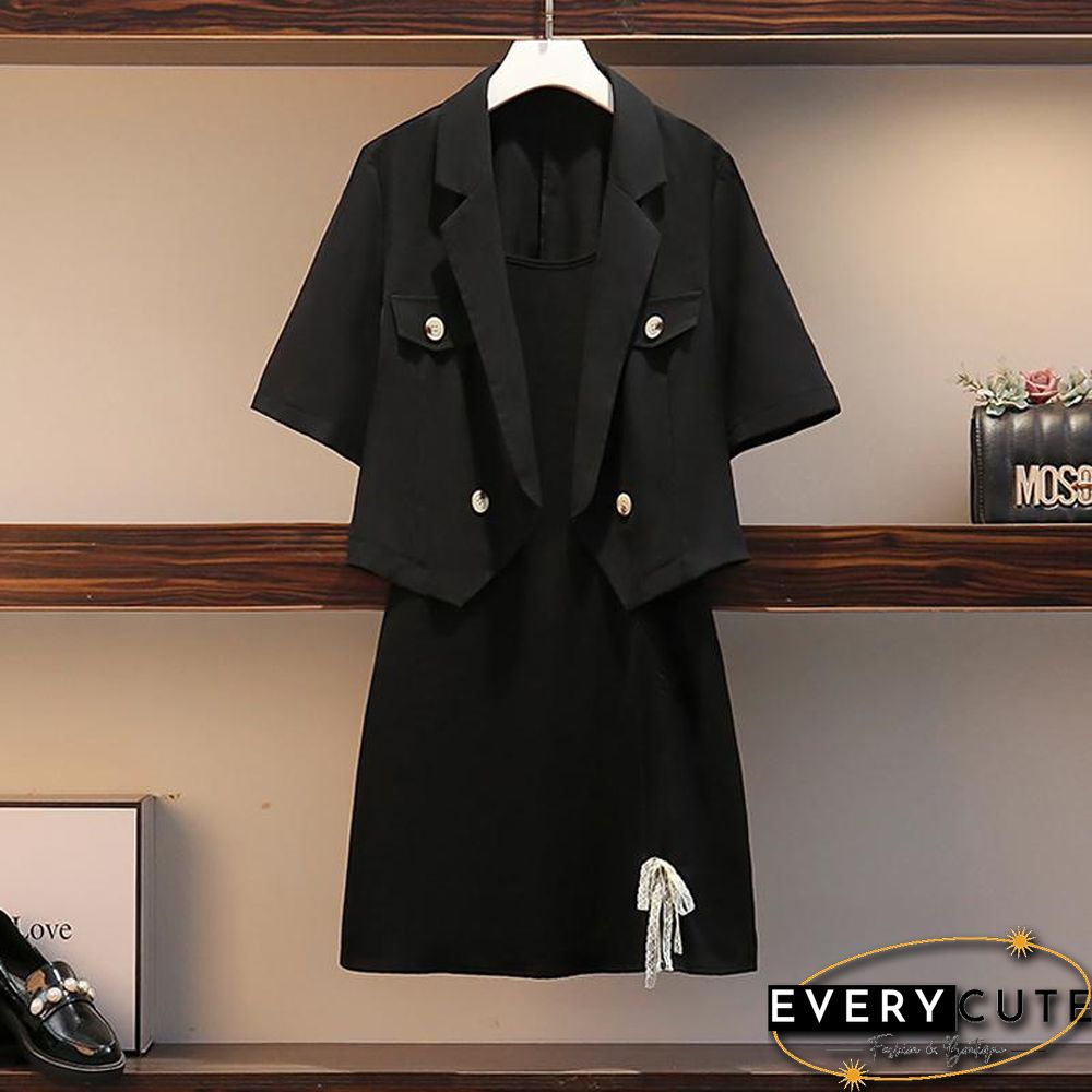 Casual Short Blazer+Cami Dress P10600