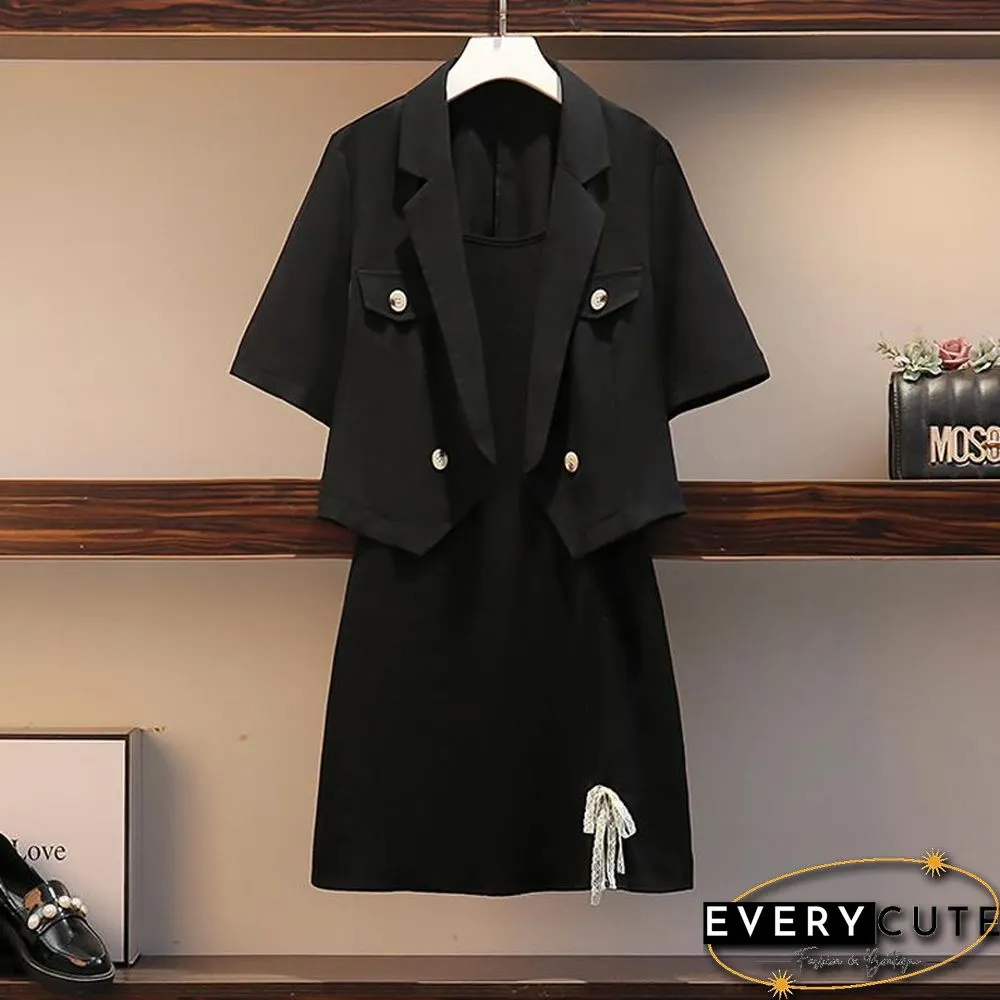 Casual Short Blazer+Cami Dress P10600