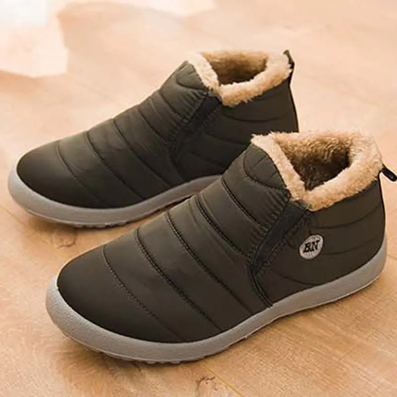 Vulcanized Shoes Women Slip On Waterproof Shoes Fashion Breathable Outdoor Fur Warm Winter Casual Shoes Sneakers Women Plus Size