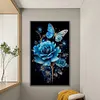 Blue Rose Butterfly-11CT Stamped Cross Stitch 40*65cm