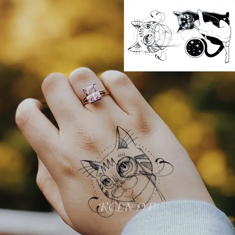 Waterproof Temporary Tattoo Sticker Cartoon anime Boy Knife Tatto Flash Tatoo Fake Tattoos Small Size Art for Kids Men Women