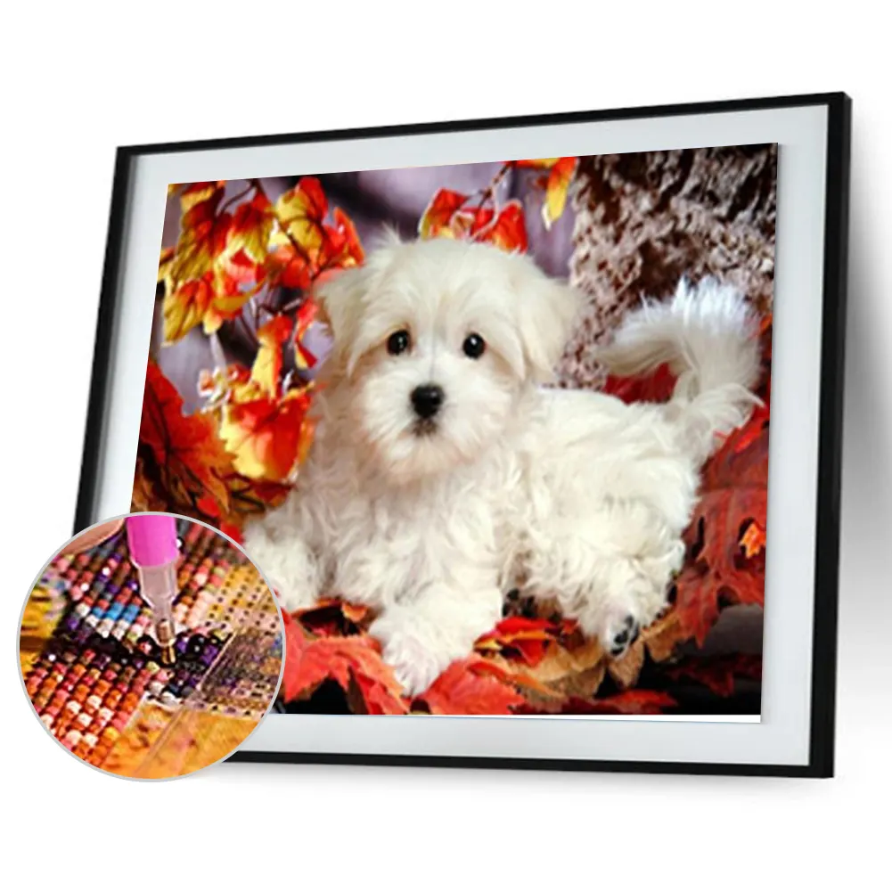 Diamond Painting - Partial Round Drill - Dog(44*28cm)