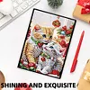 (US Local)50-Page A5 Christmas Cat Diamond Painting Notebook for Adult Holiday Gift