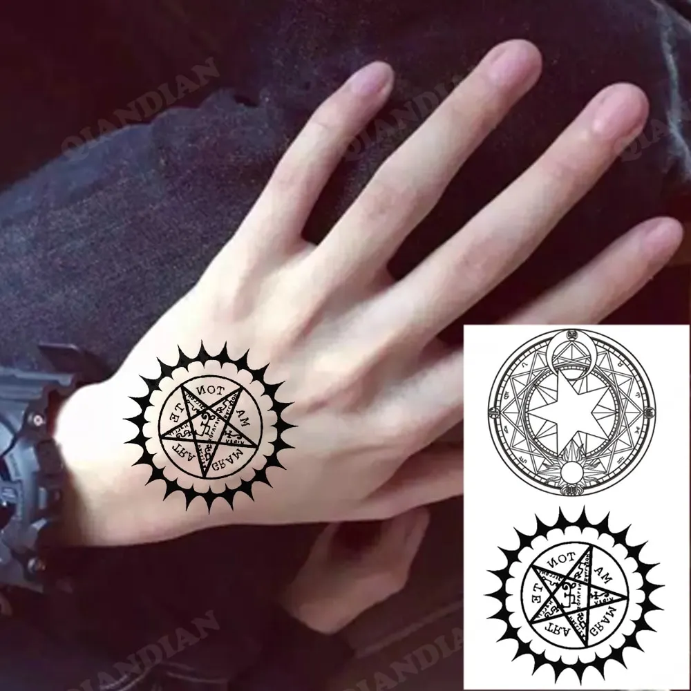 Sdrawing Temporary Tattoo Stickers Butterfly Snake Rose Flower Gun Dark Flash Small Women Body Art Wrist Neck Fake Tattoos Men