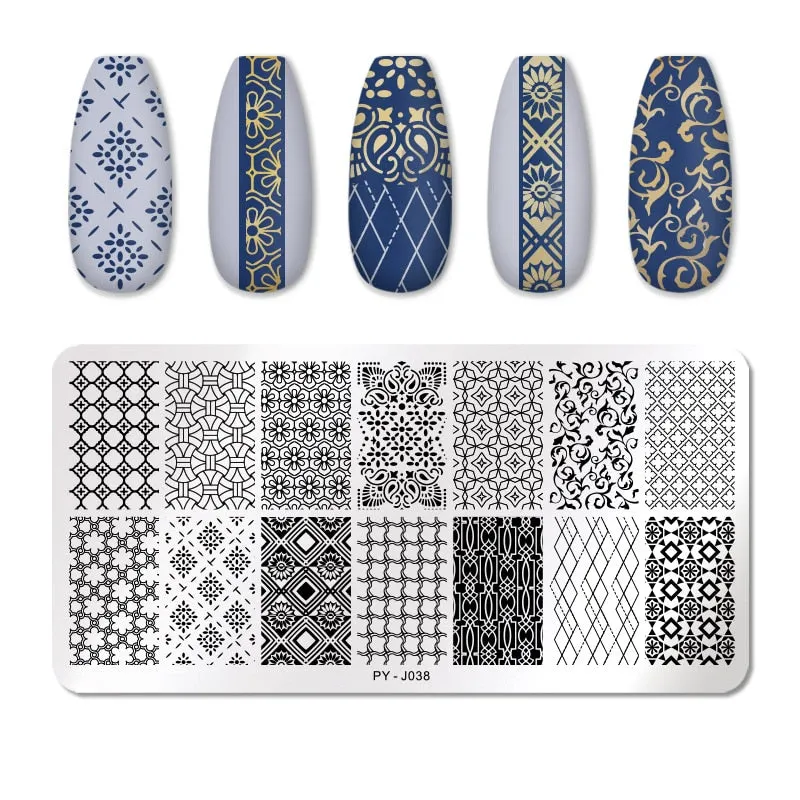 PICT YOU Nail Stamping Plates Flower Plant Pattern Nail Art Plate Stencil Stainless Steel Line Pictures Theme Image Plates Mold-Nail Inspo
