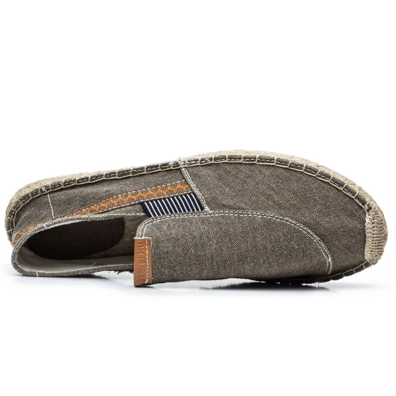 DUDELI Men Casual Shoes Luxury Brand Canvas Espadrilles Fashion Slip On Shoes Men Summer Classic Mens Canvas Shoes Lazy Flats