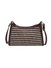 Fashion Plaid Pattern Crossbody Purse Women Woolen Shoulder Bag (Coffee)