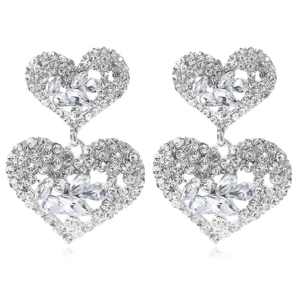 Dvacaman New Shiny Rhinestone Earrings Tassel Drop Earrings For Women Luxury Jewelry Long Dangle Earrings 2022 Party Accessories