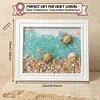 DIY Resin Beach Art Craft Kit with Frame, Resin Art Sea Glass Craft, Ocean Color Design, Materials for Adults Home Decor Desk Display, Ocean Themed DIY Kit Set and Creative Birthday Gift