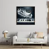 Piano Girl-11CT Stamped Cross Stitch 50*50cm/19.69*19.69in