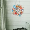 Diamond Painting Acrylic Seashell Starfish 5D Diamond Painting Wreath Clock