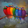 11CT Stamped Bird - Cross Stitch -50*50cm/19.69*19.69in