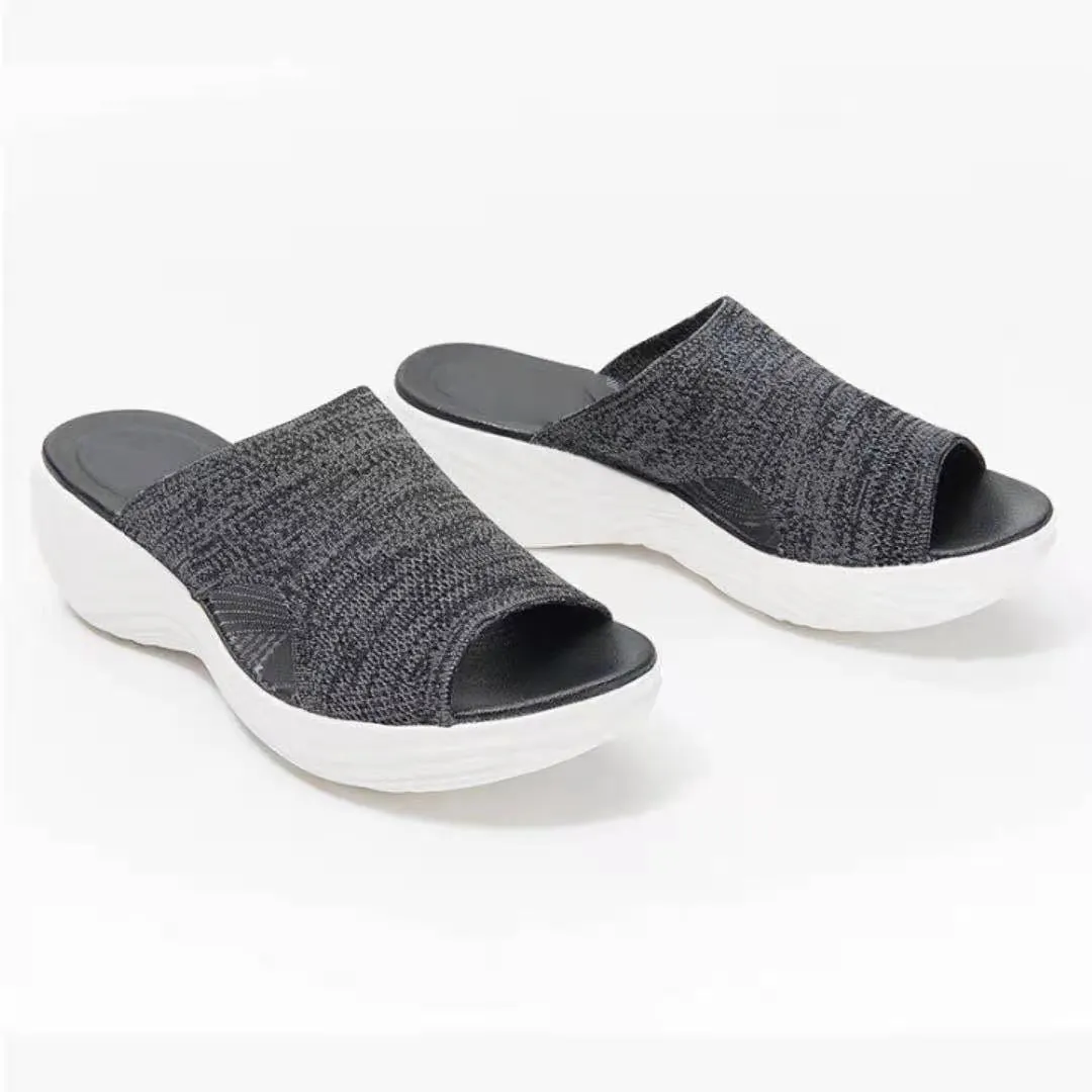 Women's Shoes Summer 2021 Plus Size Wedge Platform Sandals Soft Bottom Beach Muje Ladies Outdoor Light closed toe Flat Slippers