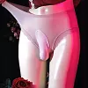Men's Sexy Ice Silk Bikini Panties Underpants Low Rise See Through Sheer Boxer Briefs with Sheath