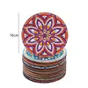 12Pcs/set Diamond Painting Mandala Coaster Cup Cushion with Rack Home Decor