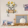 Wooden Special Shape Elephant 2 Hooks Diamond Painting Hook Rail for Home Decor