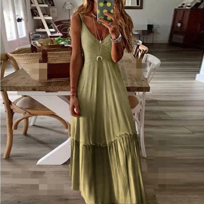 Loose V-neck Gradient Camisole Dress