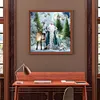 Santa Claus And Elk-11CT Stamped Cross Stitch 50*50cm/19.69*19.69in