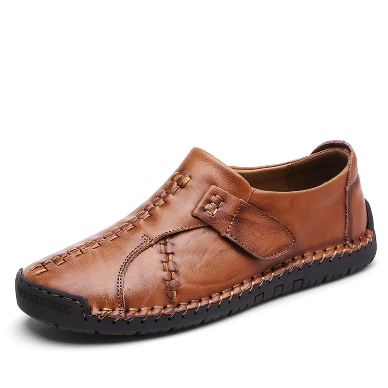 Leather Men Casual Shoes Handmade Moccasins Luxury Brand Rubber Sole Mens Loafers Black Sneakers Formal Shoes Size 46 Footwear