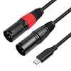 USB-C to Dual XLR 3Pin Cable Braided Type C to XLR Male Output Stereo Cord