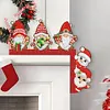 (US Local)Christmas Gnome Santa Claus Snowman Diamond Painting Door Corner Sign for Home