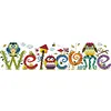 Partial Cross Stitch Kits Owl Welcome Sign 14CT Counted Home Decoration Set(Brand)