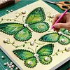 Green Butterfly DIY Pearl Painting Kit with Frame 30x30cm Pearl Gem Paintings Picture Arts Craft for Adults/Beginners Gift Home Wall Decor
