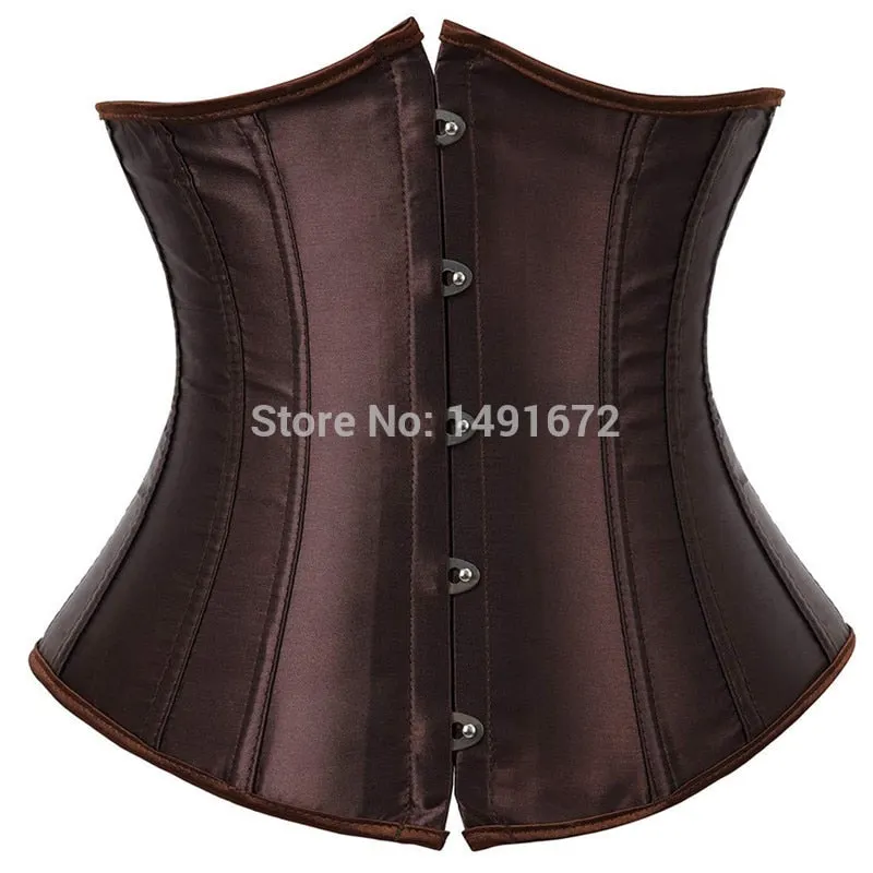 Corset Underbust for Women Top Sexy Waist Cincher Gothic Lingerie Vintage Shape Body Belt Plus Size Gorset Green Pink Red Black