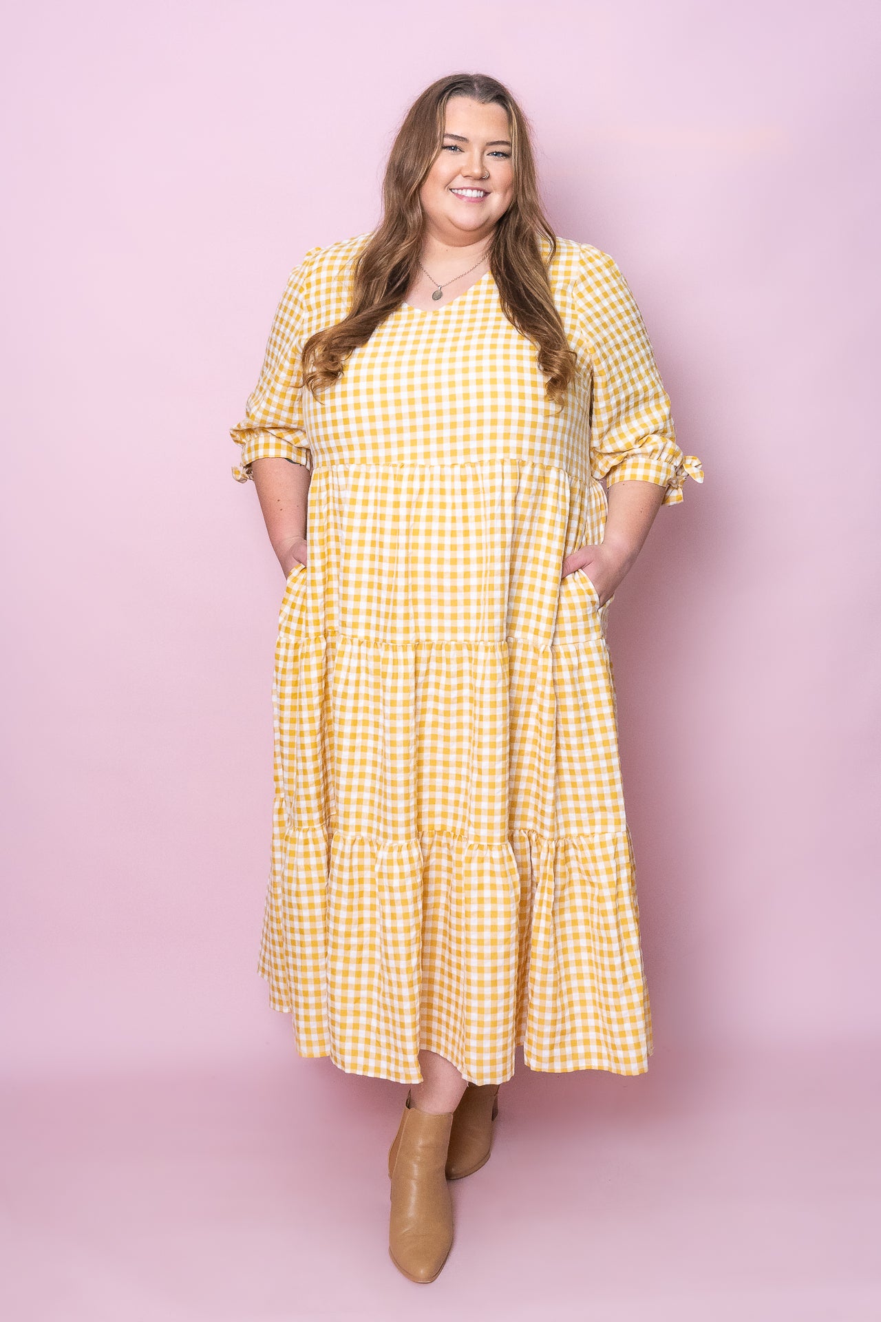 Romy Midi Dress in Tuscan Yellow