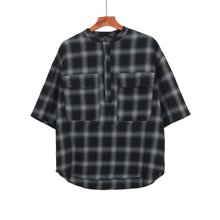 Fog T shirt Short Sleeve Plaid Pullover Leisure Fear Of God