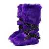 Women's Hot Trendy Y2K Style High Tube Lace-Up Furry Snow Boots
