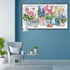 Flower Pot-14CT Stamped Cross Stitch Egyptian Cotton 47*28cm/18.5*11.02in