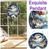 (US Local) DIY Xmas Diamond Painting Ornament with Clock Function Creative Craft