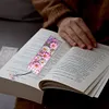 3Pcs Special Shaped Pink Daisies 5D DIY Diamond Art Book Mark for Home Office