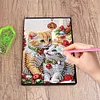 (US Local)50-Page A5 Christmas Cat Diamond Painting Notebook for Adult Holiday Gift