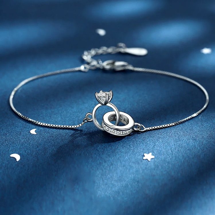 For Mother - The Best Mom In The World Interlocking Diamond Bracelet