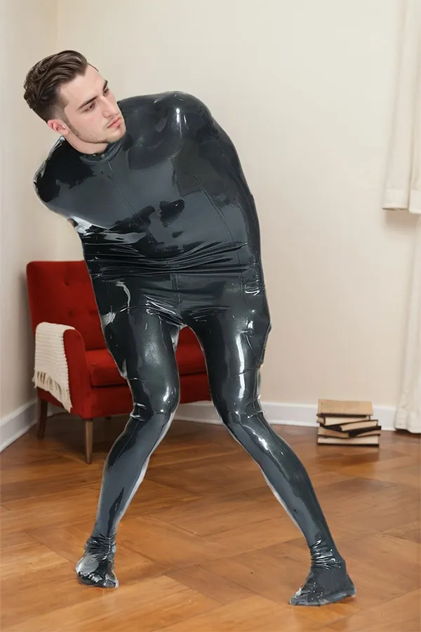 Men Latex Catsuits Captive Sleepsac Restrictive Sleepsac Black