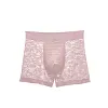 Men's high-end satin mid-waist sexy lace plus-size seamless boxer briefs