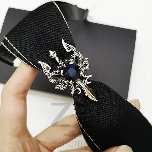 New Small Tie Men's and Women's Professional Dress Shirt Bow Tie Adult Children Accessories Luxury Rhinestone Bowtie 22CM / 28CM