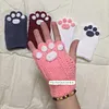 Girls Gift Idea Hand Woven Half Fingers Cat Paws Wool Gloves