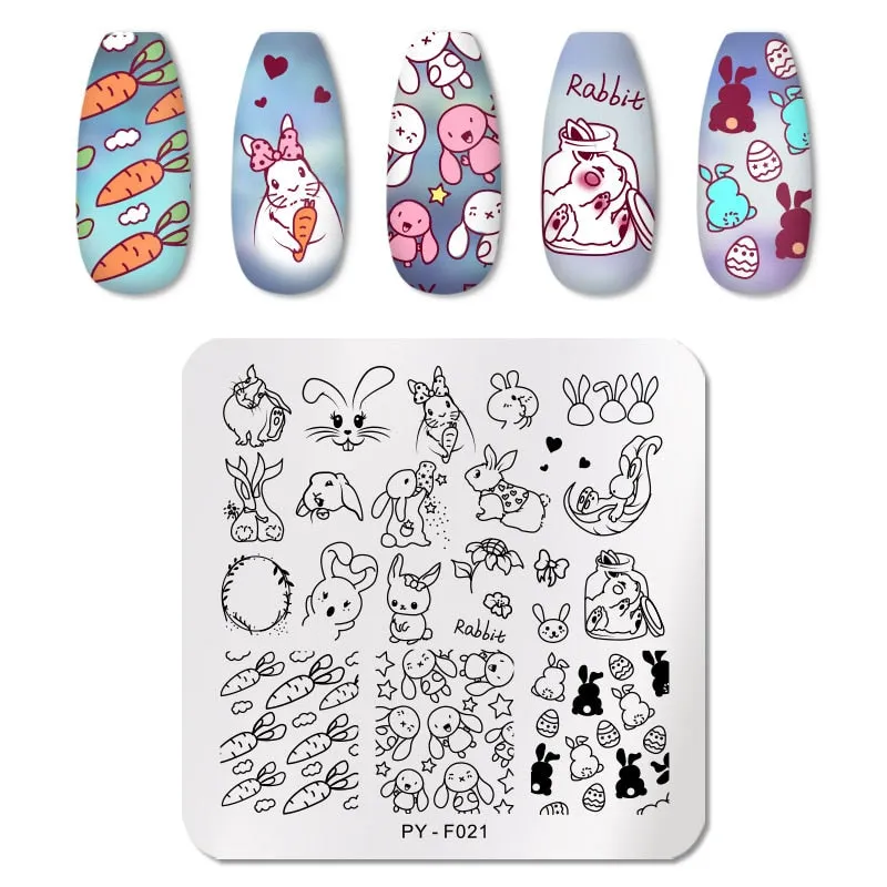 PICT YOU Nail Stamping Plates Flower Plant Pattern Nail Art Plate Stencil Stainless Steel Line Pictures Theme Image Plates Mold-Nail Inspo