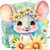 >SALE<Full Embroidery Eco-cotton Thread 11CT Printed Zodiac Rat Cross Stitch 40x40cm