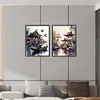 2Pcs Architecture Paysag&egrave;re &Agrave; L&rsquo;Encre Compl&egrave;te Rond Diamant Peinture 30X40CM