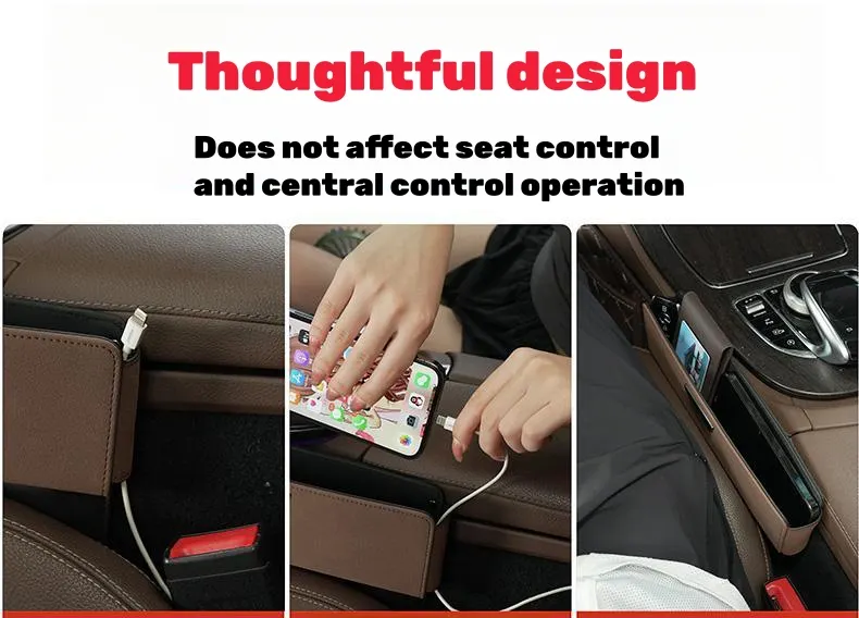 High-end customized car logo suede car seat storage box