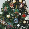 8 PCS Acrylic Single-Sided DIY Diamond Painting Hanging Pendant (Santa Cardinal)