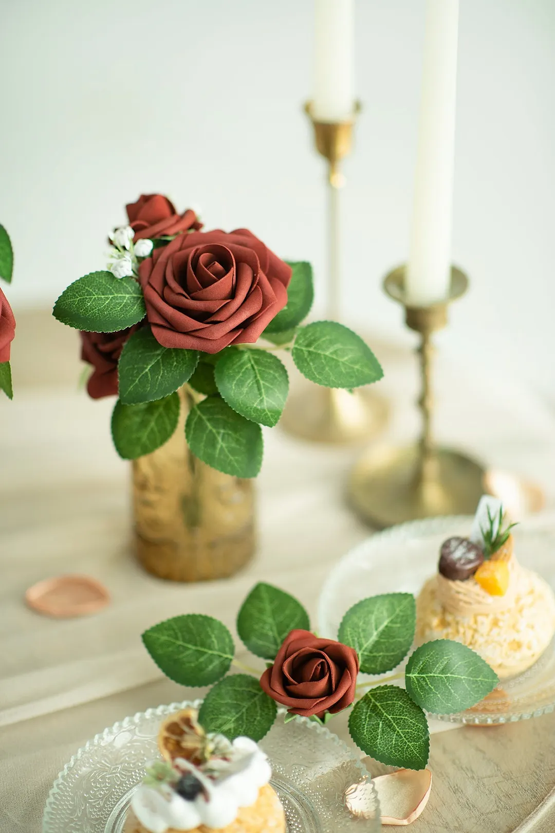 3" Foam Rose with Stem - 56 Colors