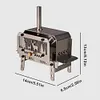 Mini Tent Stove with Chimney Stainless Steel Aroma Diffuser for Outdoor Camping